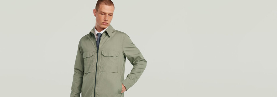 camisa regular con cremallera