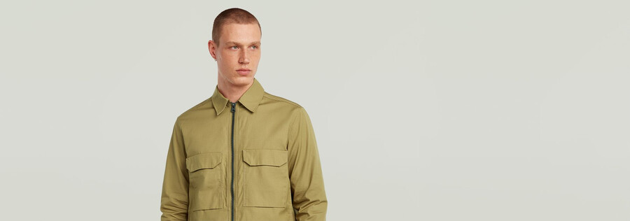 camisa regular con cremallera