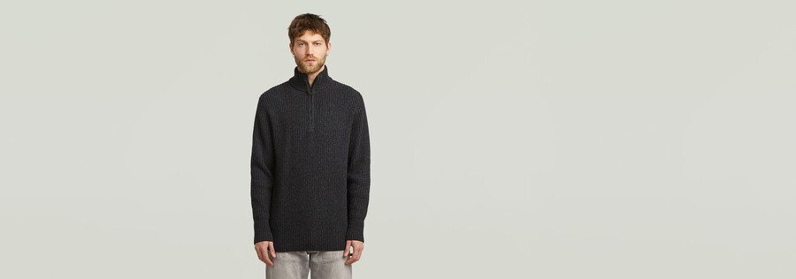 suéter de punto essential half zip