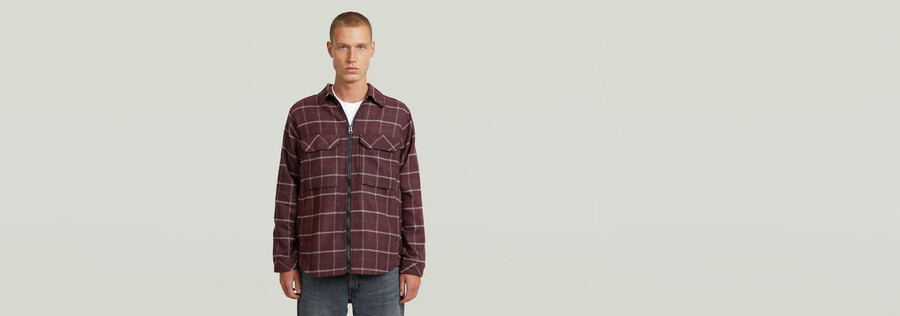 camisa regular con cremallera