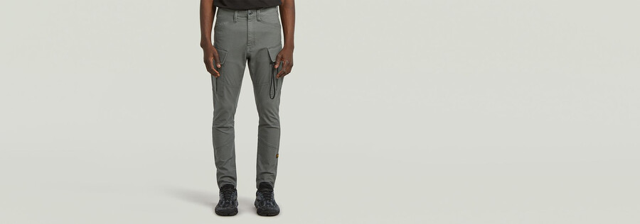 pantalones cargo ajustados 3d con bolsillo y cremallera