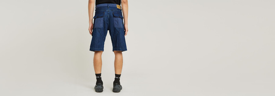 pantalones cortos cargo bend 3d con mezcla de telas