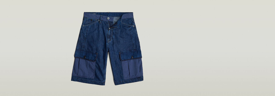 pantalones cortos cargo bend 3d con mezcla de telas