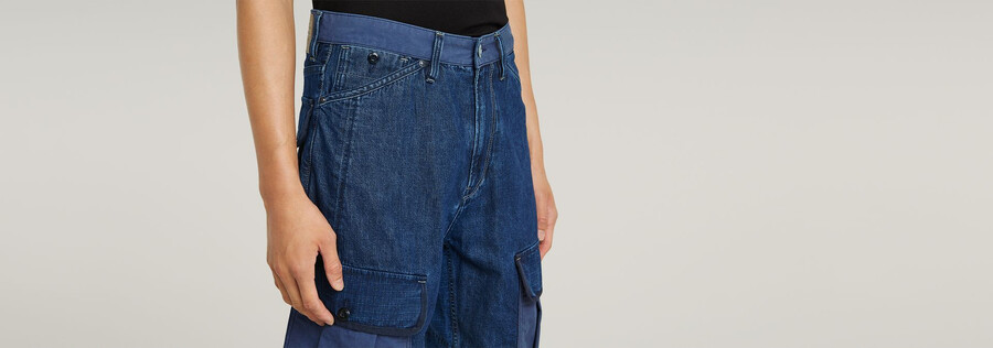 pantalones cortos cargo bend 3d con mezcla de telas