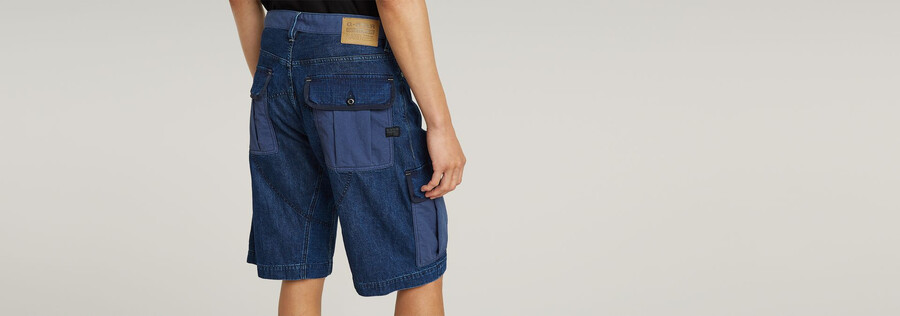 pantalones cortos cargo bend 3d con mezcla de telas