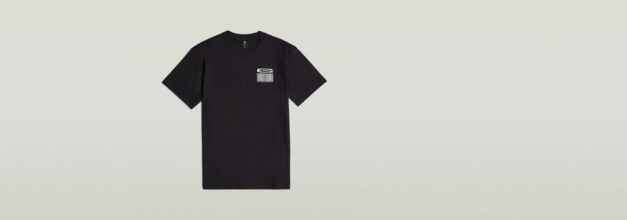 camiseta holgada con gráfico de código de barras en la espalda
