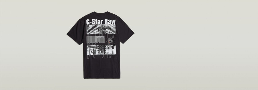 camiseta holgada con gráfico de código de barras en la espalda