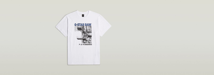 camiseta holgada con gráfico de escaleras