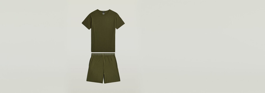 conjunto de pijama de camiseta y pantalón corto