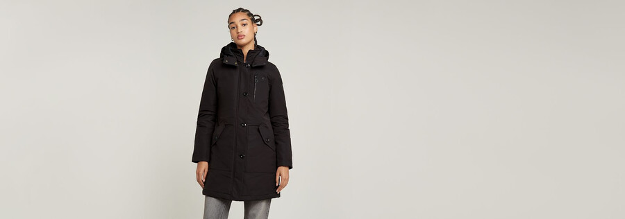 parka delgada con capucha y acolchado vodan