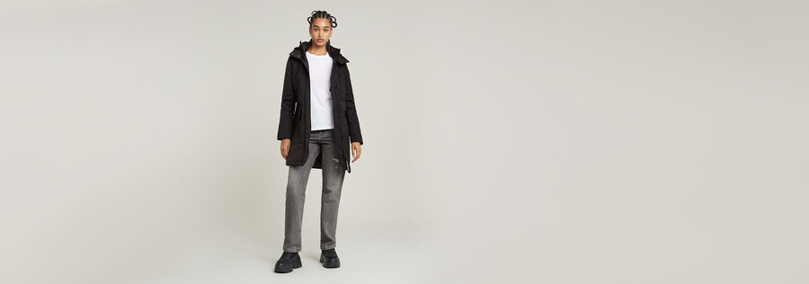 parka delgada con capucha y acolchado vodan