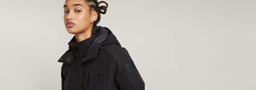 parka delgada con capucha y acolchado vodan