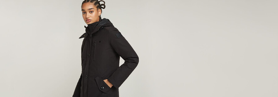parka delgada con capucha y acolchado vodan