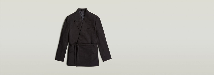 blazer cruzado con cinturón