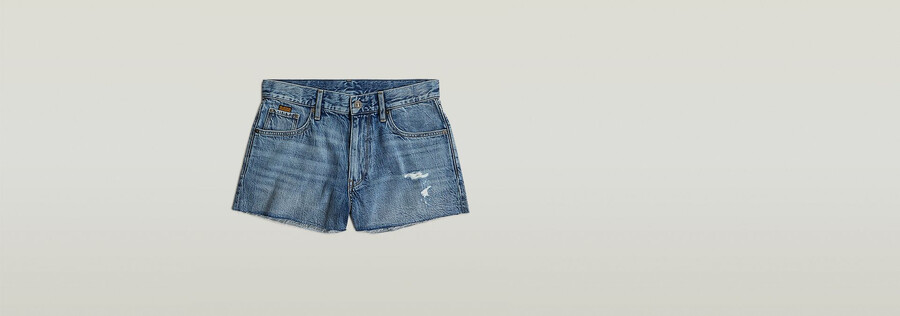 pantalones cortos de mezclilla auténticos con borde sin rematar