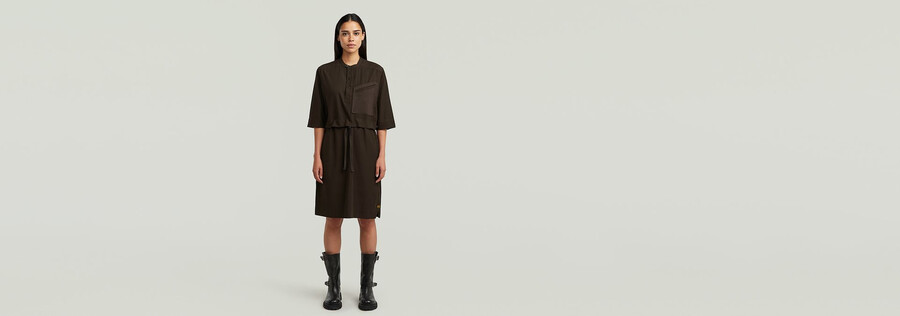 vestido camisero con media tapeta
