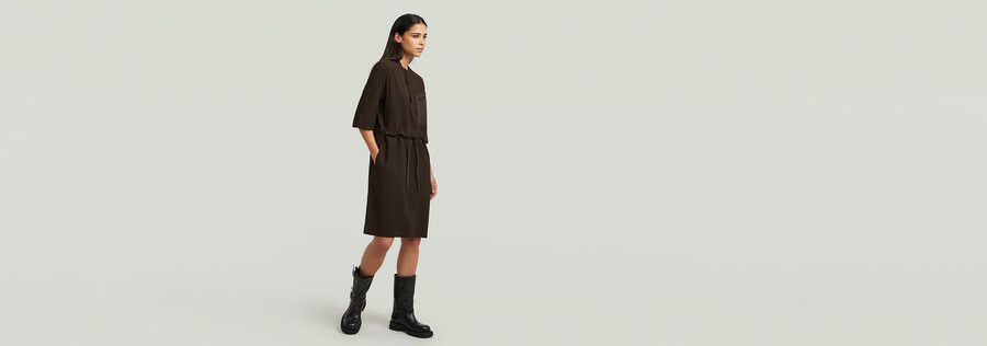vestido camisero con media tapeta