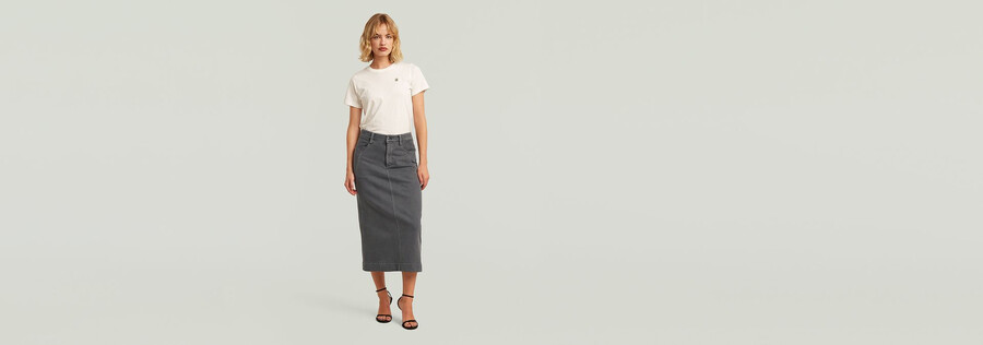 falda de suéter midi lavada
