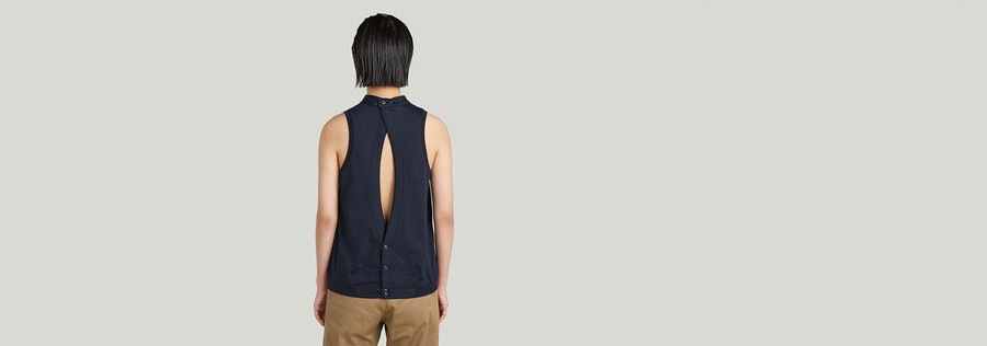 camiseta de tirantes de punto con espalda abierta
