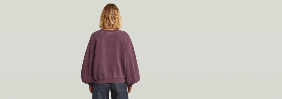 suéter oversize de manga larga teñido